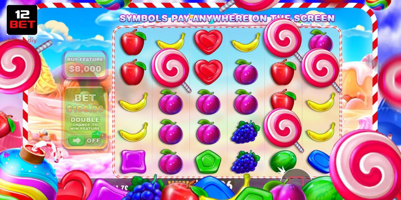 Sweet Bonanza 12Bet - Nổ Hũ Kẹo Ngọt, Nhận Thưởng Giá Trị Khủng 3 Biểu tượng Jackpot giá trị nhất