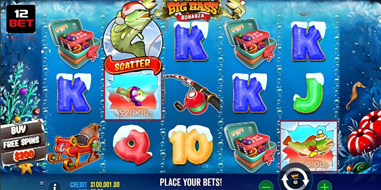 Big Bass Bonanza 12Bet - Quay Hũ Dễ, Nhận Thưởng Thắng Lớn 3 Biểu Tượng Scatter