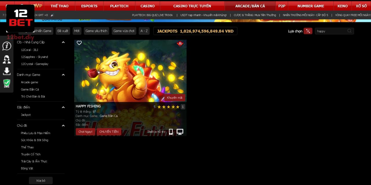 Happy Fishing 12Bet - Cách Chơi Và Làm Quen Với Kho Vũ Khí 1 Happy Fishing là trò chơi bắn cá cổ điển nổi bật được yêu thích tại 12 Bet