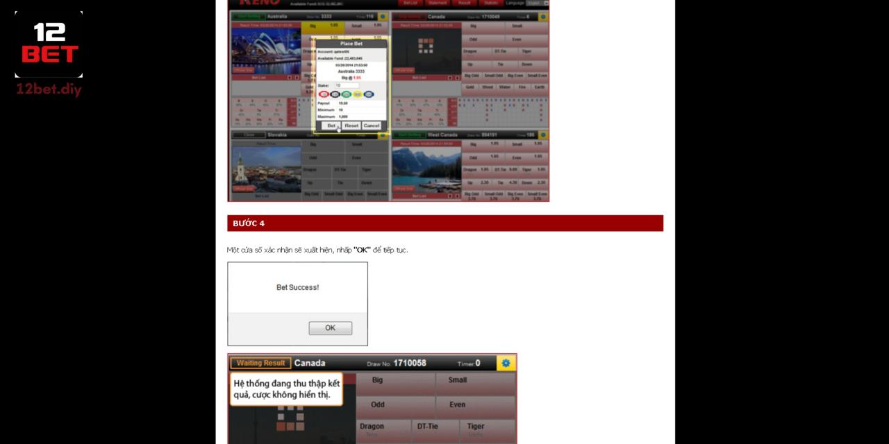 Keno 12Bet - Hình Thức Xổ Số Mang Tới Giá Trị Thưởng Cao 4 Hướng dẫn 3 bước chơi đơn giản