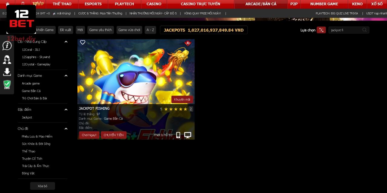 Jackpot Fishing 12Bet - Luật Chơi Bắn Cá Quan Trọng Cần Biết 1 Luật chơi quan trọng trước khi tham gia bắn cá Jackpot Fishing