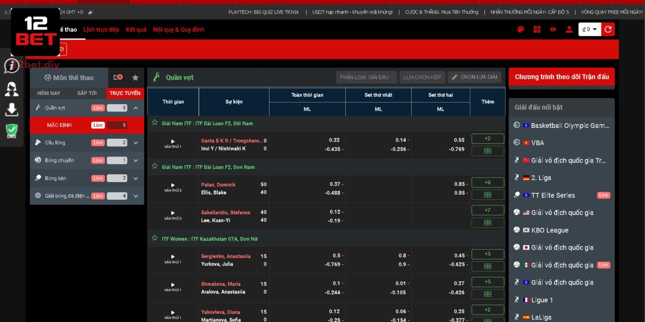 BR Thể Thao 12Bet - Cá Cược Thể Thao Với Kèo Cược Lớn 2 Quy định về đặt cược cần nắm rõ khi tham gia BR thể thao