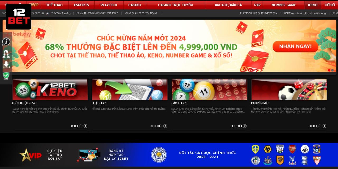 Keno 12Bet - Hình Thức Xổ Số Mang Tới Giá Trị Thưởng Cao 1 Xổ số Keno là một trong những hình thức được yêu thích nhất